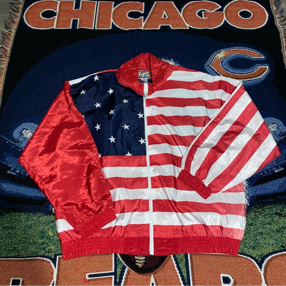 All over American flag windbreaker
